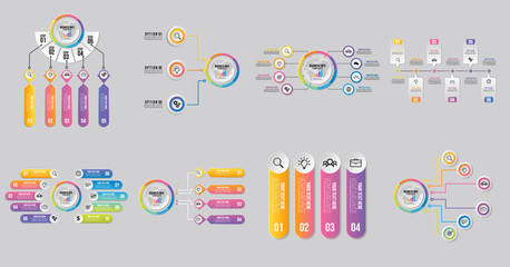 Poster - set of infographics elements vector design template. business data visualization infographics timeli