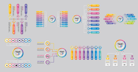 Poster - set of infographics elements vector design template. business data visualization infographics timeli