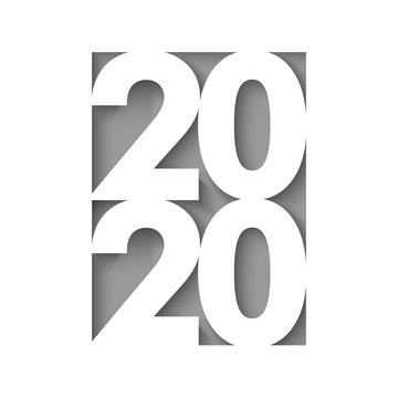 Happy new year 2020 cut paper background.