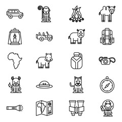 Poster - bundle of african safari icons