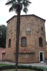 Wall Mural - Ravenna, Italy - August 14, 2019 : View of Battistero Neoniano exterior