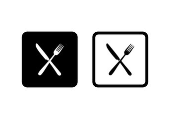 Wall Mural - Fork and knife, eat vector icon.