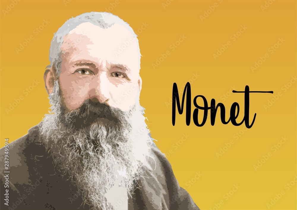 Claude Monet portrait - obrazy, fototapety, plakaty 