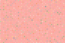 Seamless Colorful Polka Dot Pattern On White. Vector Illustration