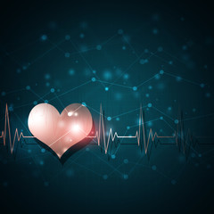 Wall Mural - heart rhythm background