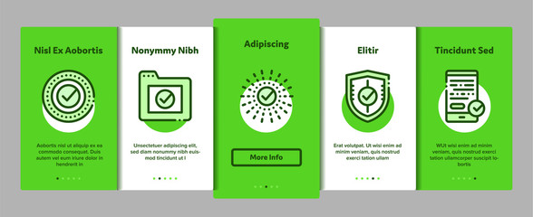 Canvas Print - Approved Elements Vector Onboarding Mobile App Page Screen. Contour Illustrations