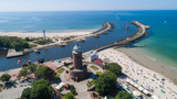 Fototapeta Krajobraz - Kołobrzeg – piękne miasto i uzdrowisko nad Morzem Bałtyckim z lotu ptaka