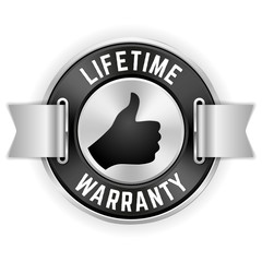 Wall Mural - Silver Lifetime Warranty Badge With Ribbon