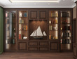 © NICOS - 3D visualization of the interior of the cabinet in the English style