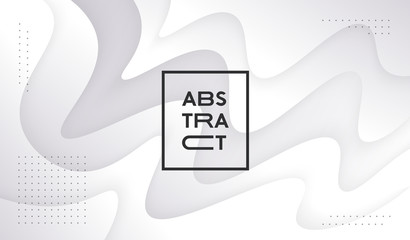 Poster - Abstract white wavy geometric background. Light liquid backdrop vector design.