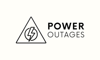 Wall Mural - Power outage warrning vector sign.