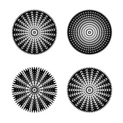 Aufkleber - Set of abstract geometric mandalas. Symmetric round geometric shapes.