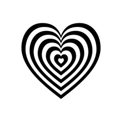 Aufkleber - Isolated striped hearth icon vector design. Abstract black heart sign.