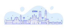 Verona Skyline Italy City With Buildings Vector