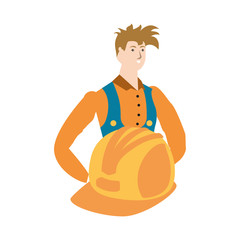 Wall Mural - builder constructor worker avatar character