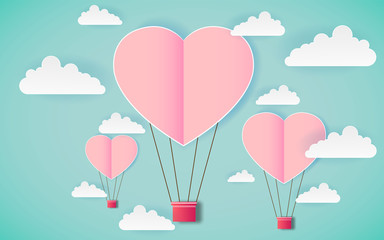 Wall Mural - card Valentine's day balloon heart love Invitation on vector abstract background