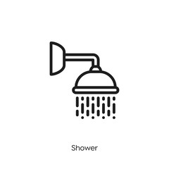 Wall Mural - shower icon vector symbol sign