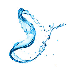 Wall Mural - Fresh water splashes in twisted shape isolated on white background