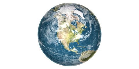 Wall Mural - earth white background from space