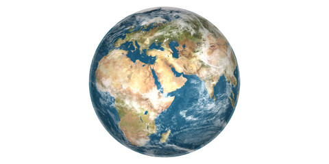 Wall Mural - earth white background from space