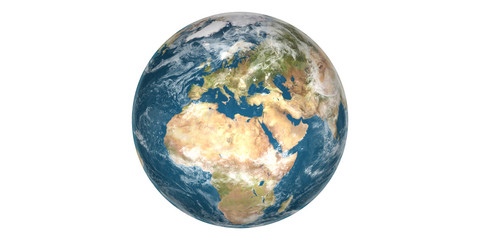 Wall Mural - earth white background from space