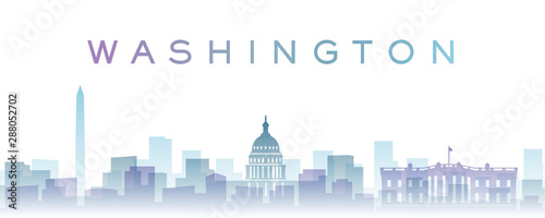 Washington Transparent Layers Gradient Landmarks Skyline