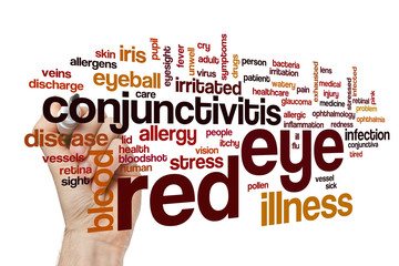 Canvas Print - Red eye word cloud