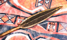  African Masai Spear And Warrior Shield .