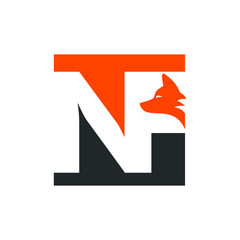 Wall Mural - fox logo. letter n f symbol. icon vector eps 10.