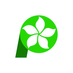 Wall Mural - letter p logo. flower symbol. icon vector eps 10.