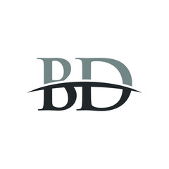 Wall Mural - letter b and d logo. swoosh symbol. icon vector eps 10.