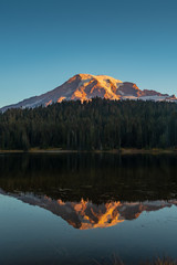 Wall Mural - Dawn Breaks Over Peak of Mount Rainier