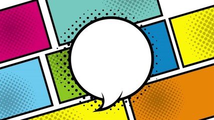 Wall Mural - speech bubble pop art style animation