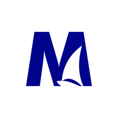 Wall Mural - letter m logo. sail boat symbol. icon vector eps 10.
