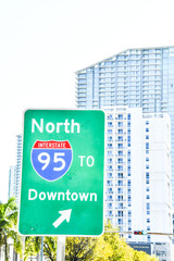 Wall Mural - street sign in miami city florida usa america