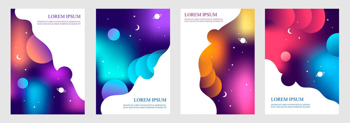 Wall Mural - space background. abstract gradient banner vector set. eps 10. cosmic colorful background. gradient 
