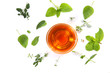 © pulia - cup of hot herbal tea with mint, lemon balm and oregano flowers