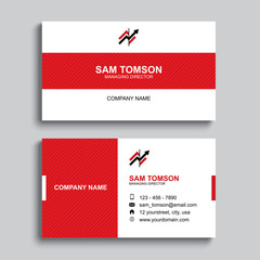 Wall Mural - Minimal business card print template design. Red color and simple clean layout.