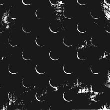 Seamless Abstract Pattern With Crescent. Dark Monochrome Backdrop.