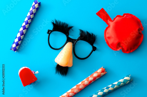 Fotografía Comical prank, April fools practical joke and goofy disguise concept farting bag