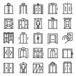 Elevator icons set. Outline set of elevator vector icons for web design isolated on white background