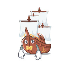 Poster - Silent pirate ship with the cartoon shape