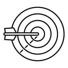 Poster - Sms marketing target icon. Outline sms marketing target vector icon for web design isolated on white background