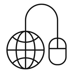 Poster - global web banking icon. outline global web banking vector icon for web design isolated on white bac