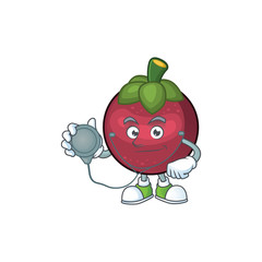 Poster - Doctor character sweet mangosteen isolated on cartoon