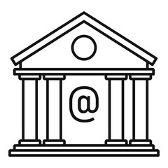 Poster - bank building icon. outline bank building vector icon for web design isolated on white background