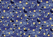 Seamless Pattern With Stars And Clouds, Night Sky