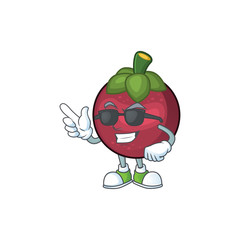 Wall Mural - Super cool fruit mangosteen cartoon character for health