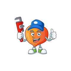 Poster - Plumber sweet nectarine character maskot of cartoon style