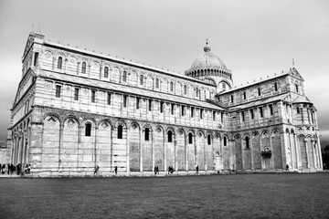 Wall Mural - Pisa, Italy. Black and white retro style.